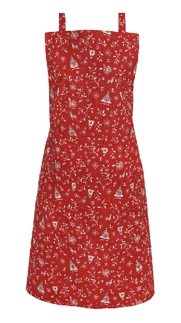 French Apron, Provence fabric (Cervin. red)